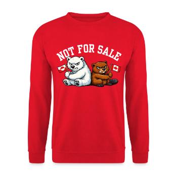 Le Groenland et le Canada ne sont pas à vendre Drôle de design - Sweat-shirt Unisexe - rouge - Devant - Alina (178cm) & Michal (187cm)
