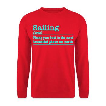 Sailing funny saying for sailors - Unisex Sweatshirt - red - Front - Alina (178cm) & Michal (187cm)