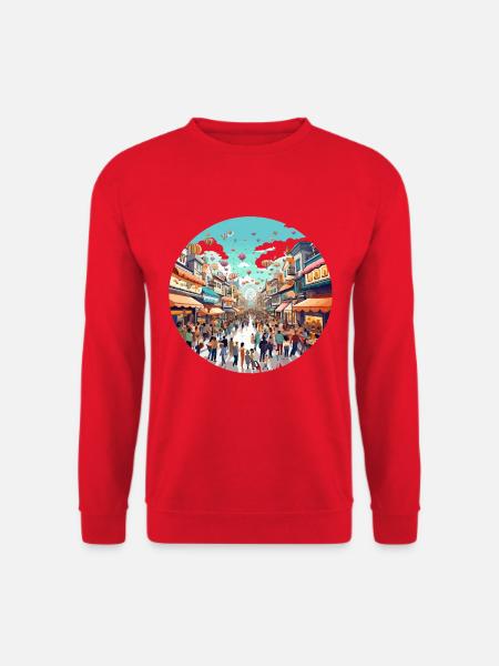 Ballonfest Straßenszene - Unisex Pullover - Rot