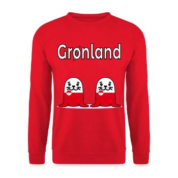 Grönlandrobben-Meeressäuger - Unisex Pullover - Rot - Vorne - Alina (178cm) & Michal (187cm)