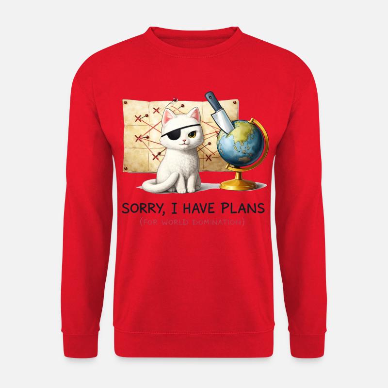 Evil Cat Weltbeherrschungs-Pläne - Unisex Pullover - Rot