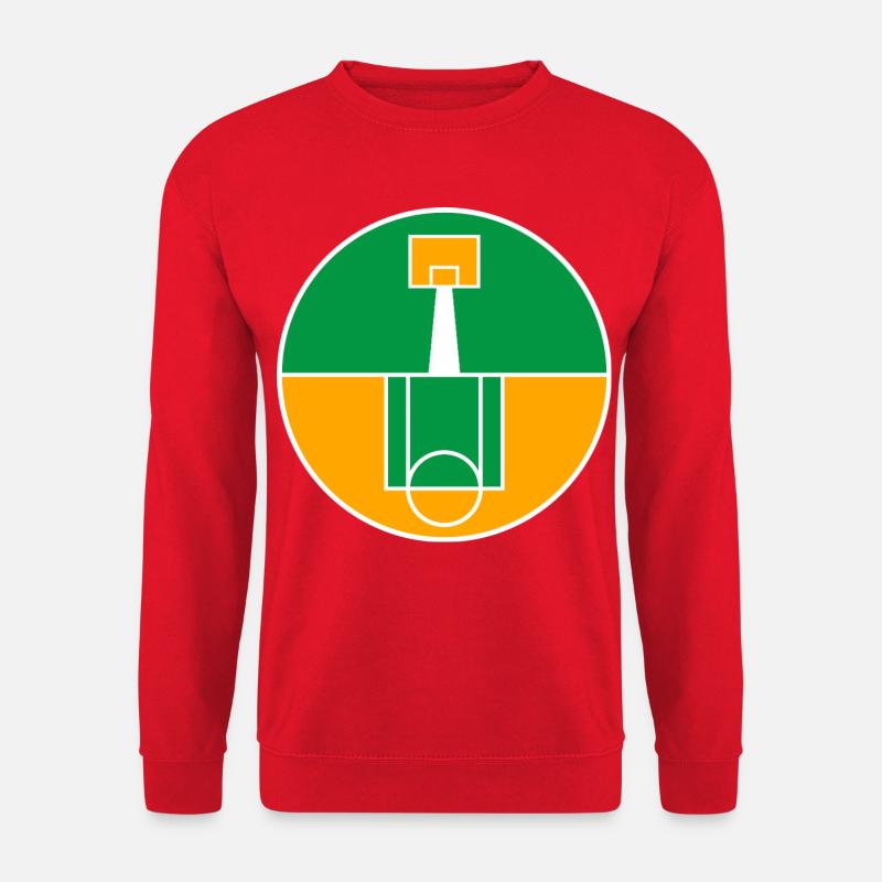 Rundes Basketballfeld-Emblem - Unisex Pullover - Rot