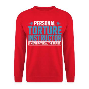 Personal Torture Instructor – Physiotherapy - Unisex Sweatshirt - red - Front - Alina (178cm) & Michal (187cm)