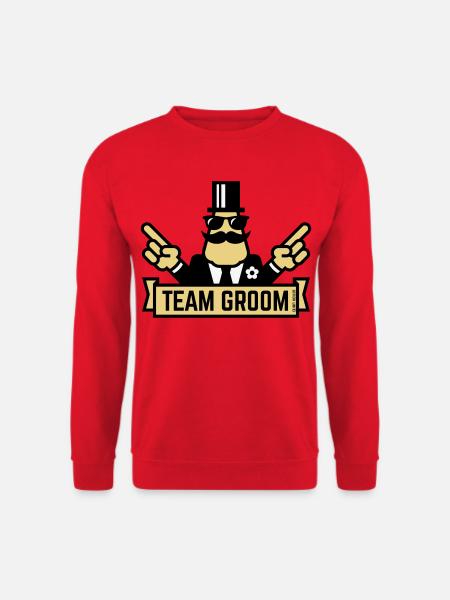 Team Groom (Pointing Stag Night Bachelor Party 3C) - Unisex Sweatshirt - red