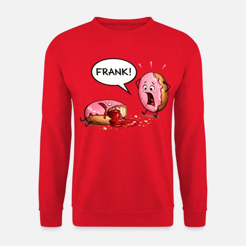 Donut-Drama – FRANK wurde angebissen! - Unisex Pullover - Rot