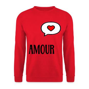 Love Heart - Unisex Sweatshirt - red - Front - Alina (178cm) & Michal (187cm)