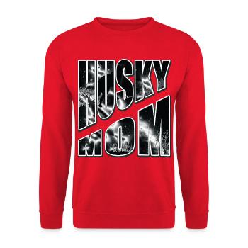 Maman Husky dans Winter Star - Sweat-shirt Unisexe - rouge - Devant - Alina (178cm) & Michal (187cm)