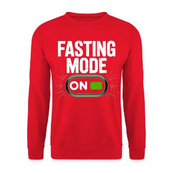Fasting Mode ON Switch Design - Unisex Sweatshirt - red - Front - Alina (178cm) & Michal (187cm)