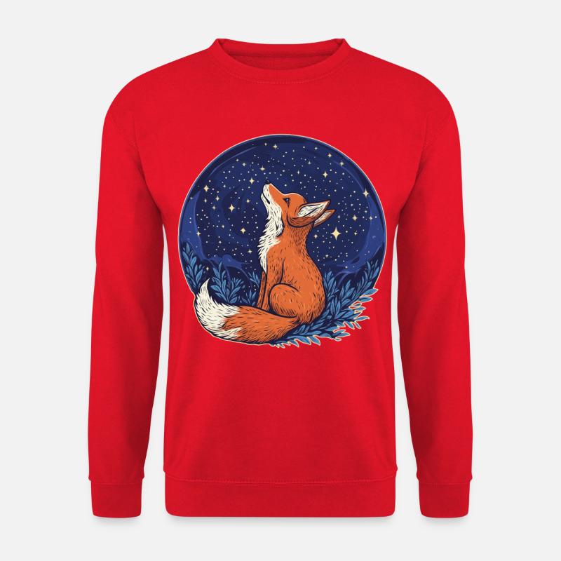Fuchs und Sterne - Unisex Pullover - Rot