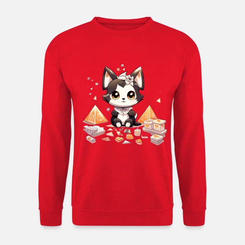 Chibi-Hundewelpe Diamantenschatz - Unisex Pullover - Rot