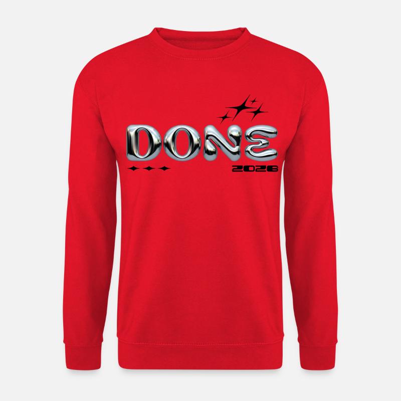 Chrome bubble letters DONE - Unisex Sweatshirt - red