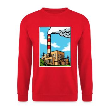 Silhouette de dessins animés industriels - Sweat-shirt Unisexe - rouge - Devant - Alina (178cm) & Michal (187cm)