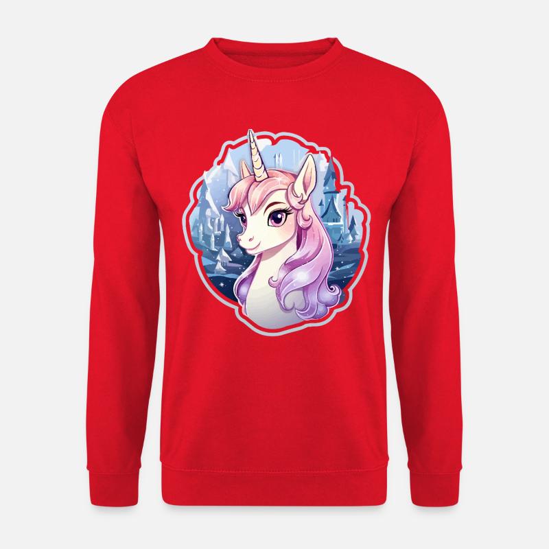 Einhorn im Eisreich - Unisex Pullover - Rot