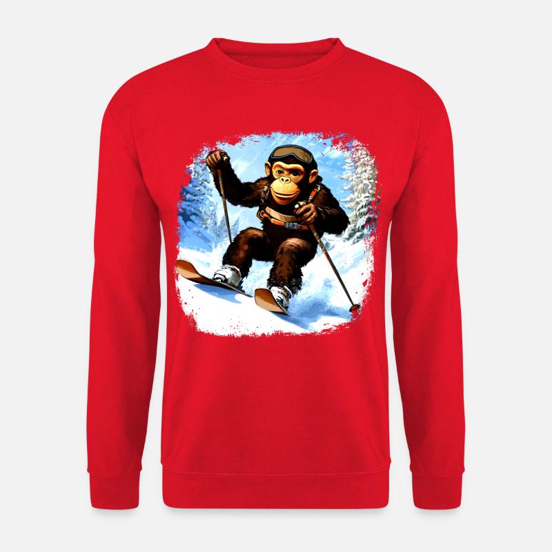 Affen Ski - Unisex Pullover - Rot
