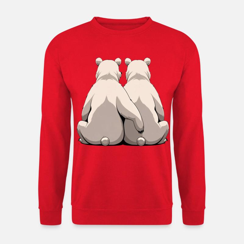 Deux ours blancs dos à dos - Sweat-shirt Unisexe - rouge