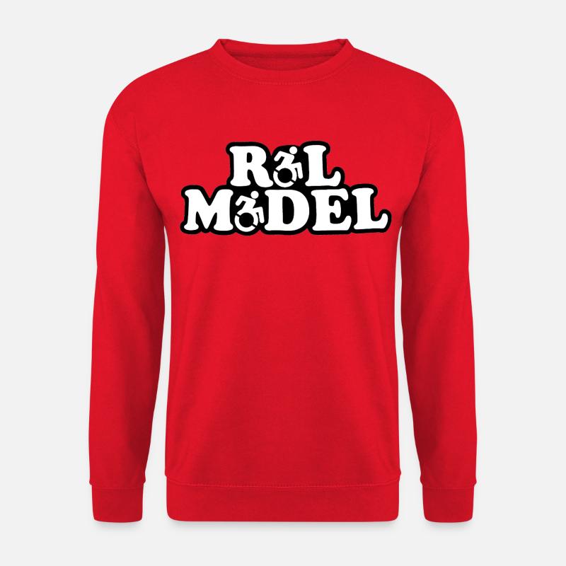 Jeder Rollstuhlnutzer ist ein Vorbild # - Unisex Pullover - Rot