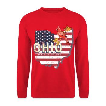 Ohio United States Vintage USA Souvenir - Unisex Sweatshirt - red - Front - Alina (178cm) & Michal (187cm)