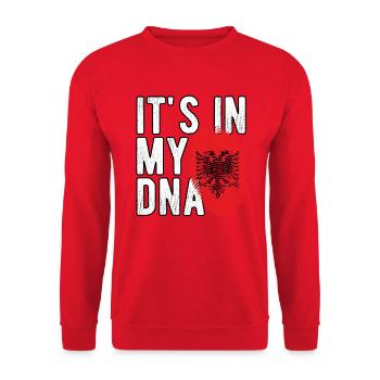 It's in my DNA Albanien - Unisex Pullover - Rot - Vorne - Alina (178cm) & Michal (187cm)