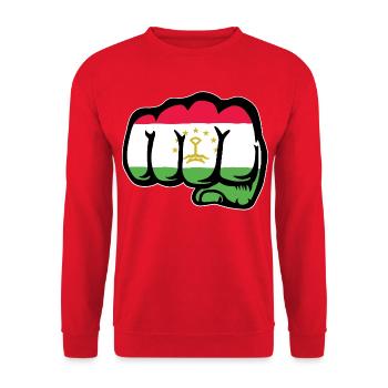 Tadschikisten_Flagge_Faust_used - Unisex Sweatshirt - red - Front - Alina (178cm) & Michal (187cm)