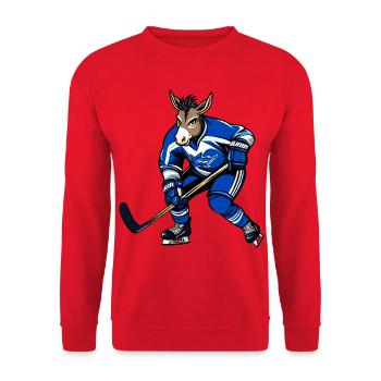 Esel Eishockeyspieler - Unisex Sweatshirt - red - Front - Alina (178cm) & Michal (187cm)