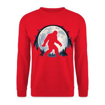 Moonlight Forest Bigfoot Silhouette - Unisex Sweatshirt - red - Front - Alina (178cm) & Michal (187cm)