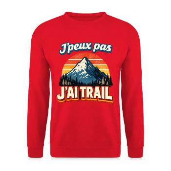 I can't I have retro mountain trail - Unisex Sweatshirt - red - Front - Alina (178cm) & Michal (187cm)