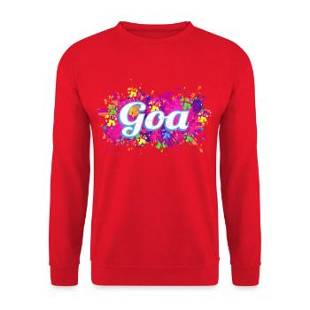 Goa Indien Retro bunte Farben Vintage Souvenir - Unisex Pullover - Rot - Vorne - Alina (178cm) & Michal (187cm)