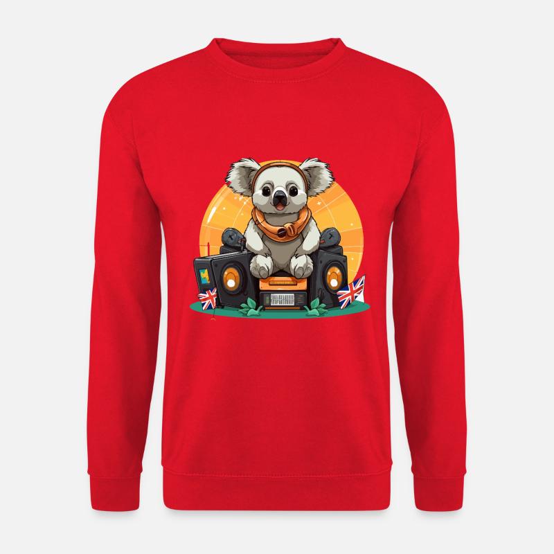 Koala DJ Boombox RetroVibe - Unisex Pullover - Rot
