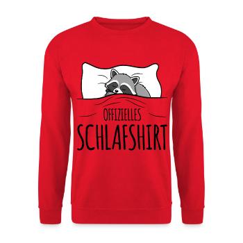 Raccoon Sleep Shirt - Unisex Sweatshirt - red - Front - Alina (178cm) & Michal (187cm)