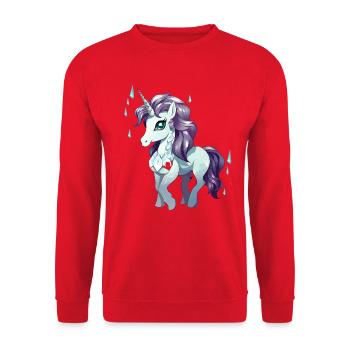 Unicorn Crystal Rain - Unisex Sweatshirt - red - Front - Alina (178cm) & Michal (187cm)
