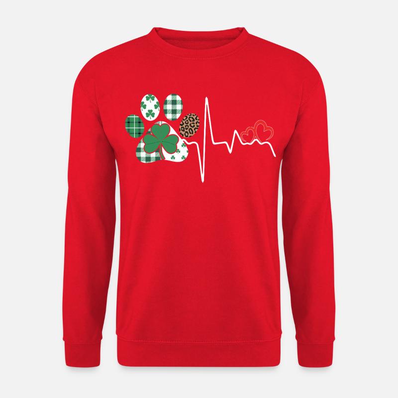Kleeblatt Rhythmus Herzschlag - Unisex Pullover - Rot