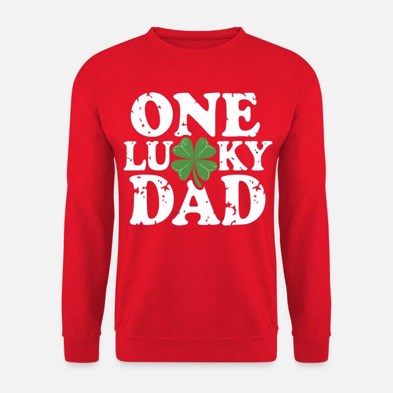 One Lucky Dad Shamrock - Unisex Sweatshirt - red