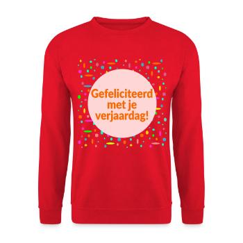 Joyeux anniversaire - Sweat-shirt Unisexe - rouge - Devant - Alina (178cm) & Michal (187cm)