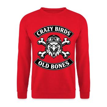 Crazy Birds - Old Bones - Unisex Sweatshirt - red - Front - Alina (178cm) & Michal (187cm)