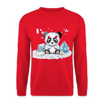 Panda câlin dans le trésor de glace - Sweat-shirt Unisexe - rouge - Devant - Alina (178cm) & Michal (187cm)