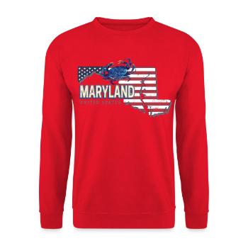 Maryland United States Vintage Souvenir - Unisex Sweatshirt - red - Front - Alina (178cm) & Michal (187cm)