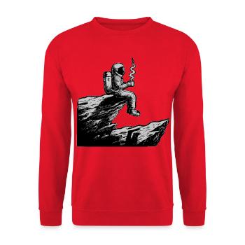 Astronaut Café Espace Falaise - Unisex Sweatshirt - red - Front - Alina (178cm) & Michal (187cm)