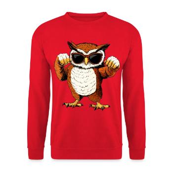 Fitness Owls - Unisex Sweatshirt - red - Front - Alina (178cm) & Michal (187cm)
