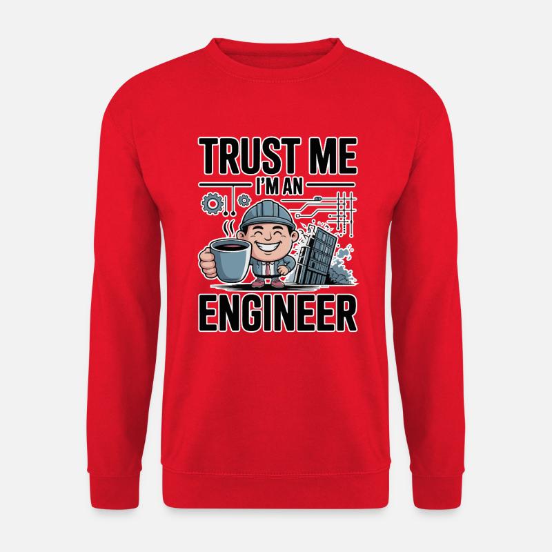 Trust Me I'm an Engineer - for dark background - Unisex Sweatshirt - red