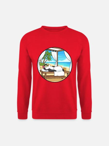 Strand-Spa Pinguin-Tier-Entspannungskunst - Unisex Pullover - Rot