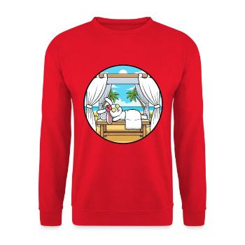 Beach Spa Bunny Rabbit Relaxing Art - Unisex Sweatshirt - red - Front - Alina (178cm) & Michal (187cm)