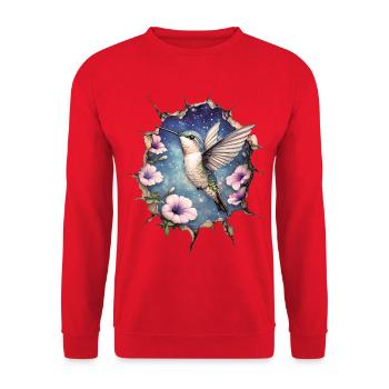 Hummingbird - Unisex Sweatshirt - red - Front - Alina (178cm) & Michal (187cm)