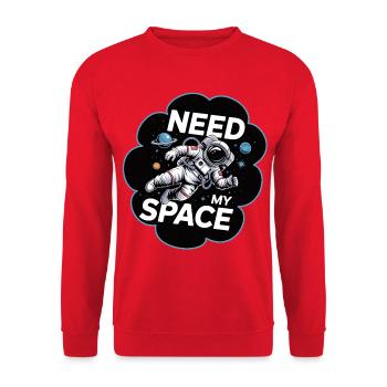 Need My Space Astronaut - Unisex Sweatshirt - red - Front - Alina (178cm) & Michal (187cm)