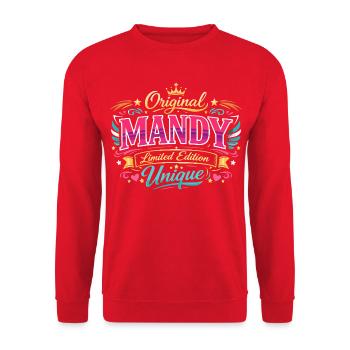 Mandy Original Limited Edition Shirt Frau - Unisex Pullover - Rot - Vorne - Alina (178cm) & Michal (187cm)