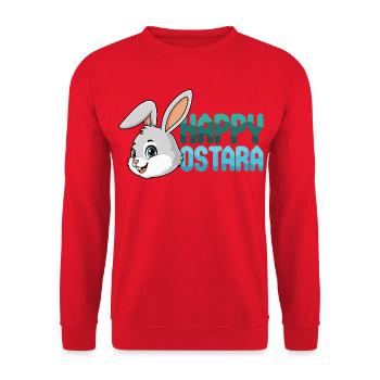 Joyeux Ostara Rabbit Bunny Pâques Printemps Ostara - Sweat-shirt Unisexe - rouge - Devant - Alina (178cm) & Michal (187cm)