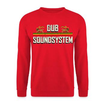 Dub Reggae Soundsystem Party - Unisex Pullover - Rot - Vorne - Alina (178cm) & Michal (187cm)