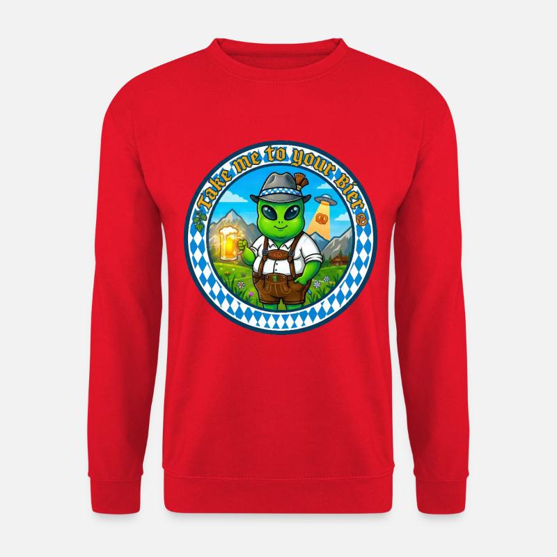 Bayern-Alien mit Bier - Unisex Pullover - Rot