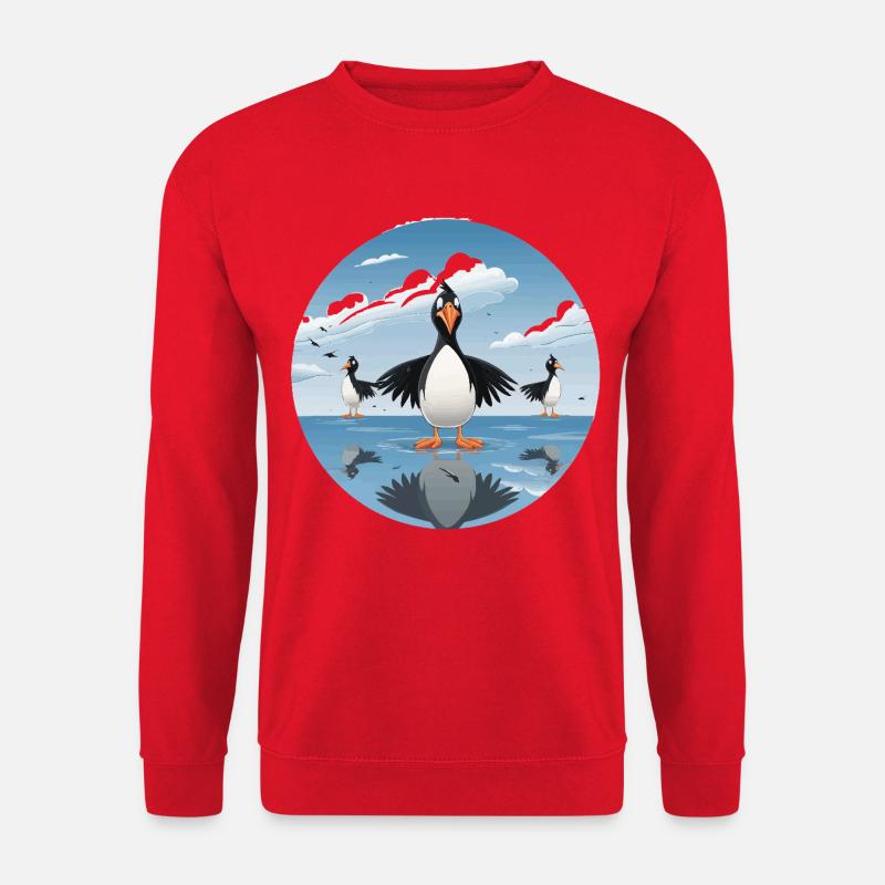 Pinguinenschar am Eissee - Unisex Sweatshirt - red