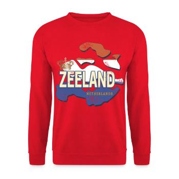 Zeeland Niederlande mit Landkarte Holland Souvenir - Unisex Pullover - Rot - Vorne - Alina (178cm) & Michal (187cm)