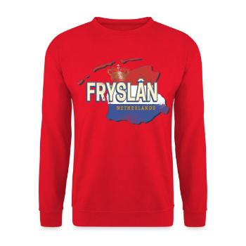 Friesland Niederlande Landkarte Holland Sovenir - Unisex Pullover - Rot - Vorne - Alina (178cm) & Michal (187cm)